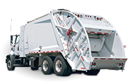 White Rear Loader Garbage Truck Display
