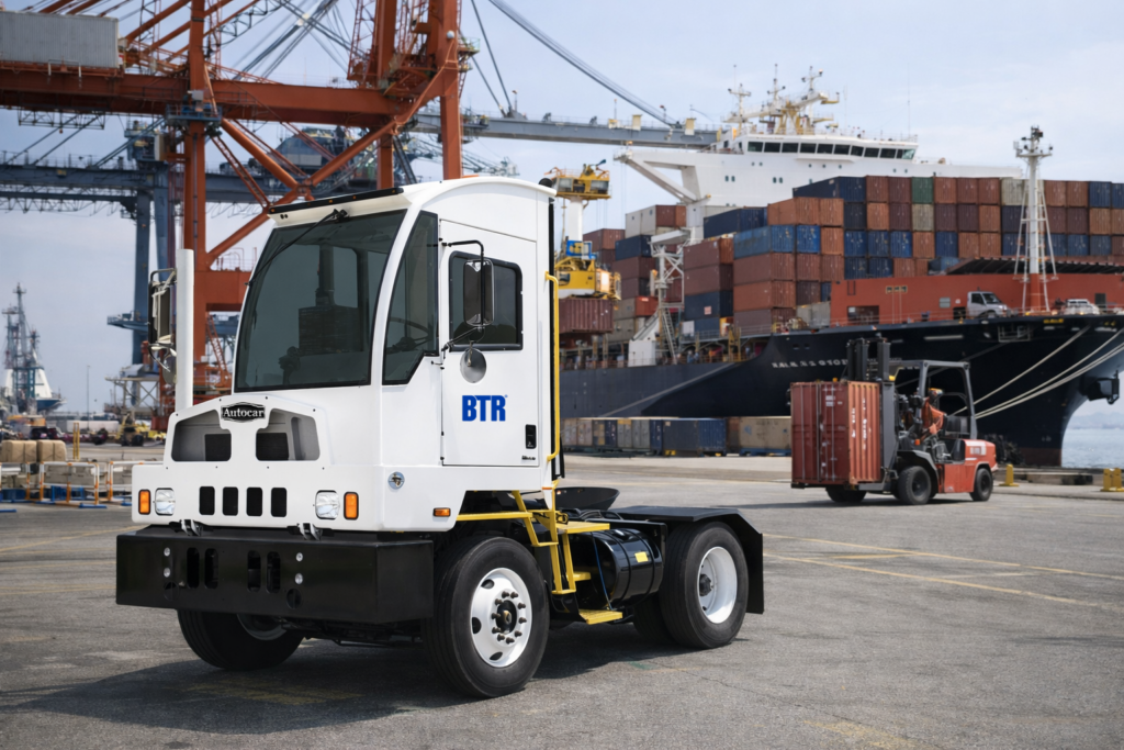 big truck rental yard truck operating at port