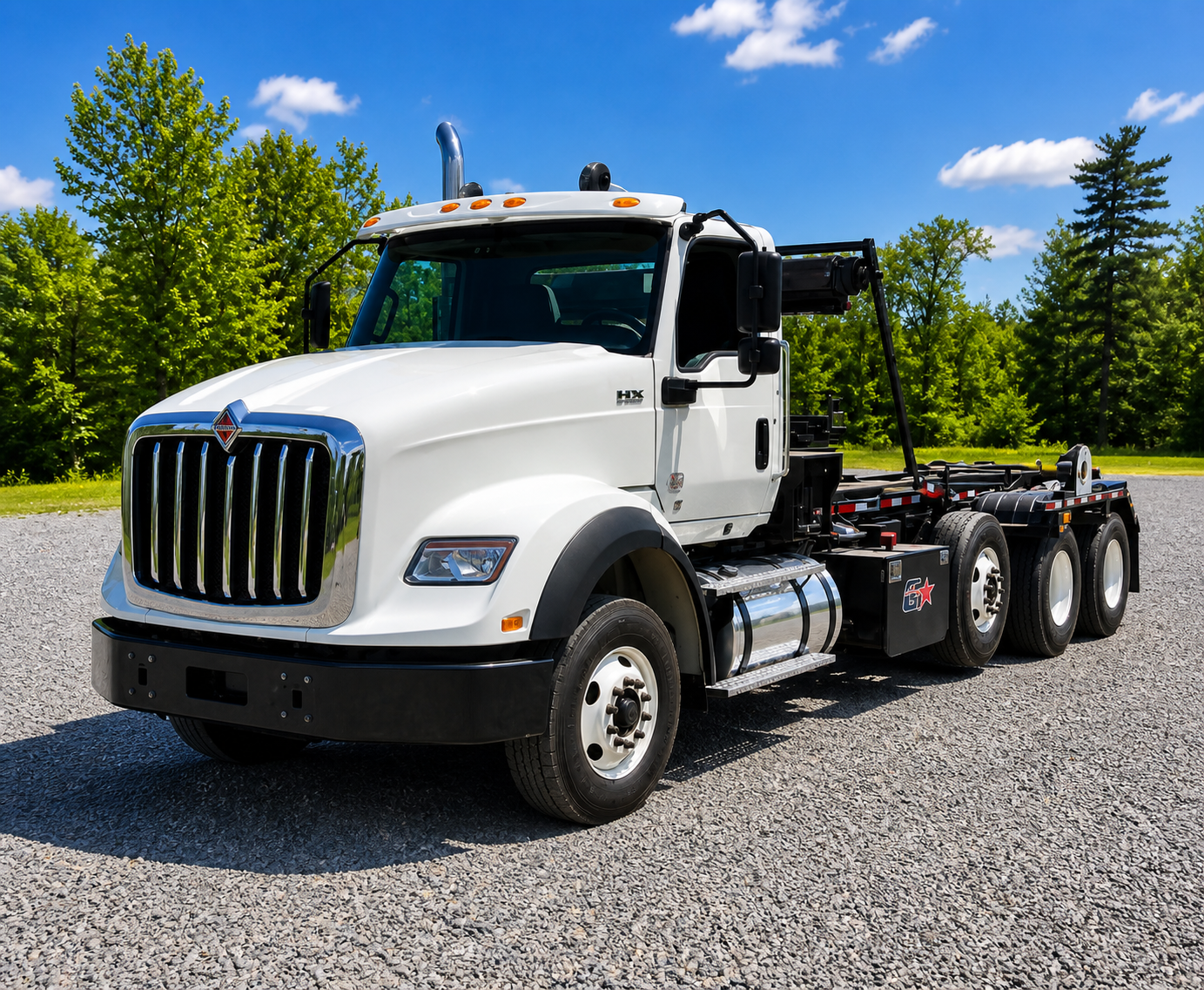 2024 International HX620 Galbreath U5-OR-174 60k lb 35.5" Rails Cummins X15 Roll Off