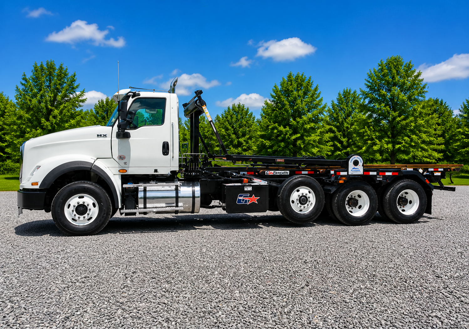 2024 International HX620 Galbreath U5-OR-174 60k lb 35.5" Rails Cummins X15 Roll Off