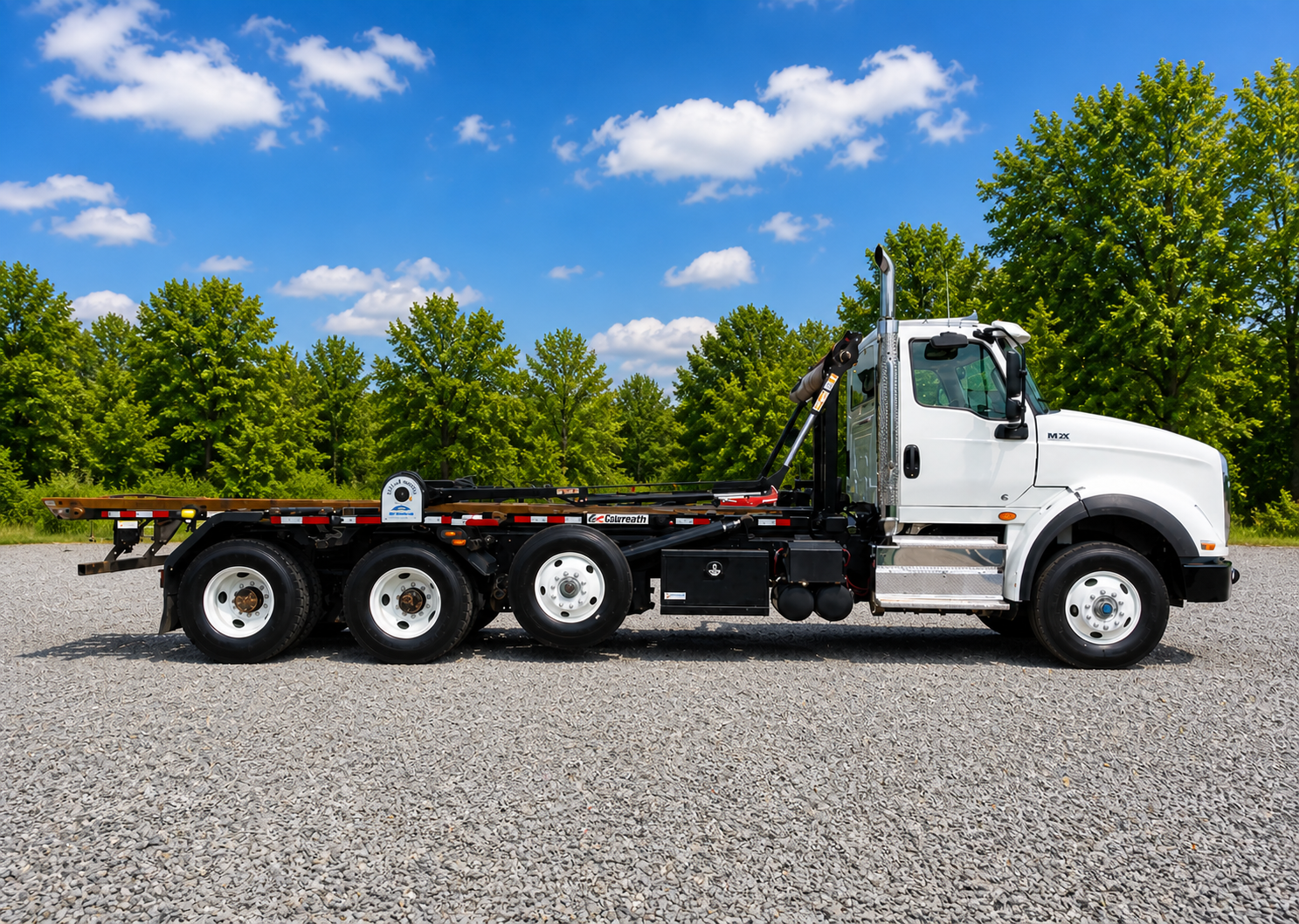 2024 International HX620 Galbreath U5-OR-174 60k lb 35.5" Rails Cummins X15 Roll Off