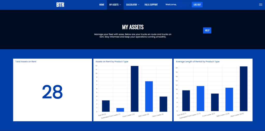 My assets page on myBTR portal